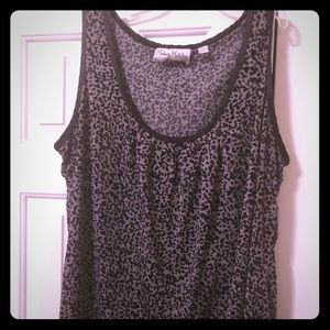 Sleeveless animal print blouse